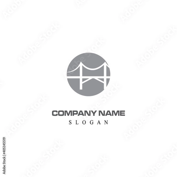 Obraz Bridge Logo Template vector icon illustration design