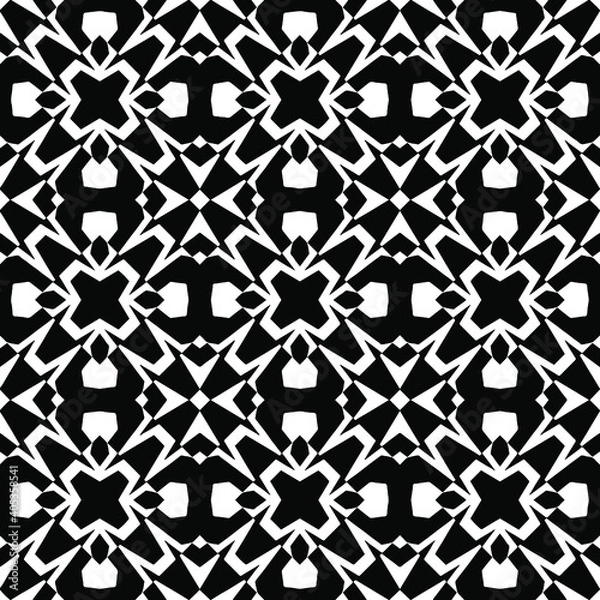 Fototapeta Black and white texture. Abstract seamless geometric pattern.
