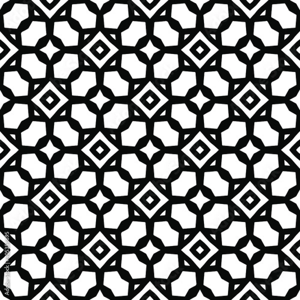 Fototapeta Black and white texture. Abstract seamless geometric pattern.
