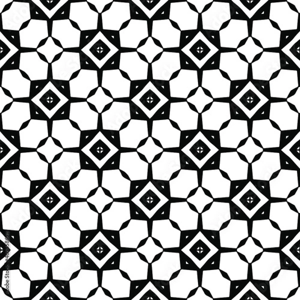 Fototapeta Black and white texture. Abstract seamless geometric pattern.
