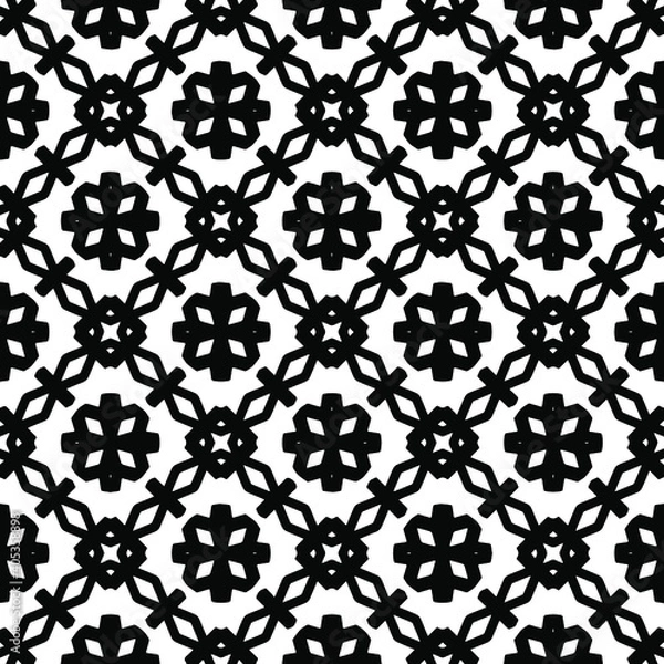 Fototapeta Black and white texture. Abstract seamless geometric pattern.

