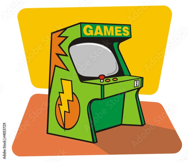 Fototapeta Rysunek wektorowy konsoli monet retro