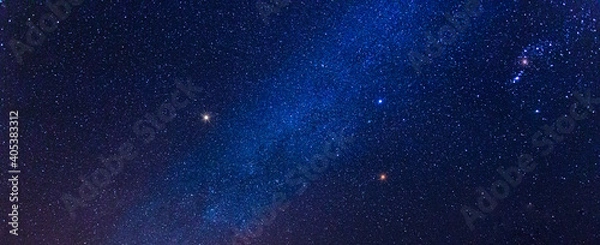 Fototapeta Milky way galaxy with star and noise blue background,Abstract milky way galaxy with stars for background