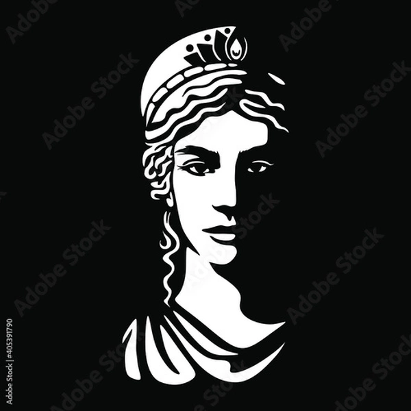 Fototapeta 
greek goddess Hera illustration black backgorund