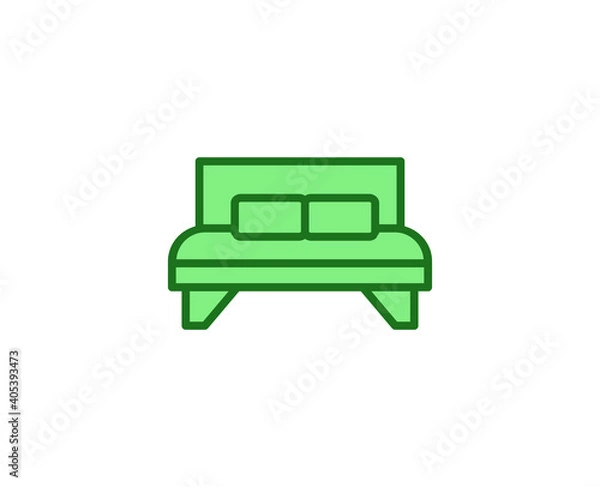 Obraz Bed flat icon. Single high quality outline symbol for web design or mobile app.  House thin line signs for design logo, visit card, etc. Outline pictogram EPS10