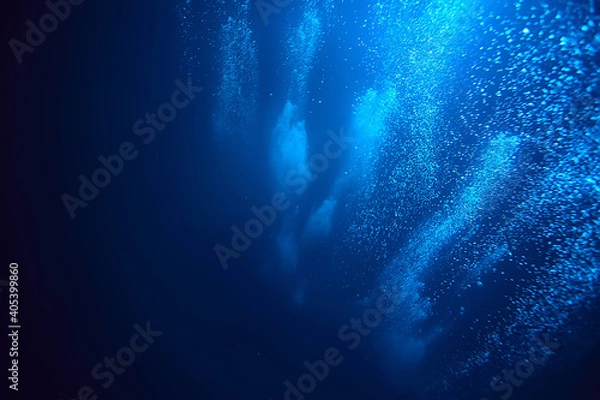 Fototapeta bubbles air under water ocean background diving nature abstract background underwater