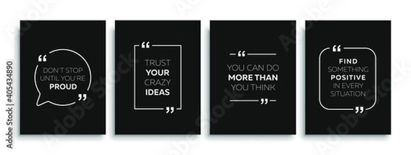 Fototapeta Inspirational quote for your opportunities. Speech bubbles with quote marks. Motivational quotes. Vector illustration.
