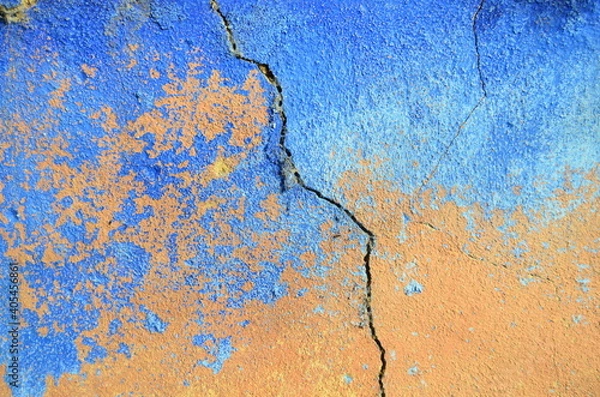 Obraz Textura de uma parede azul e laranja