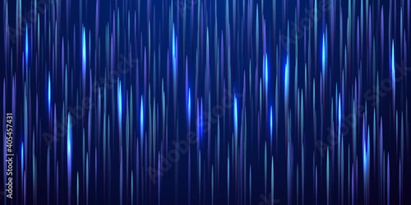 Fototapeta Digital geometric blue lines streams visual optic technology, speed concept.