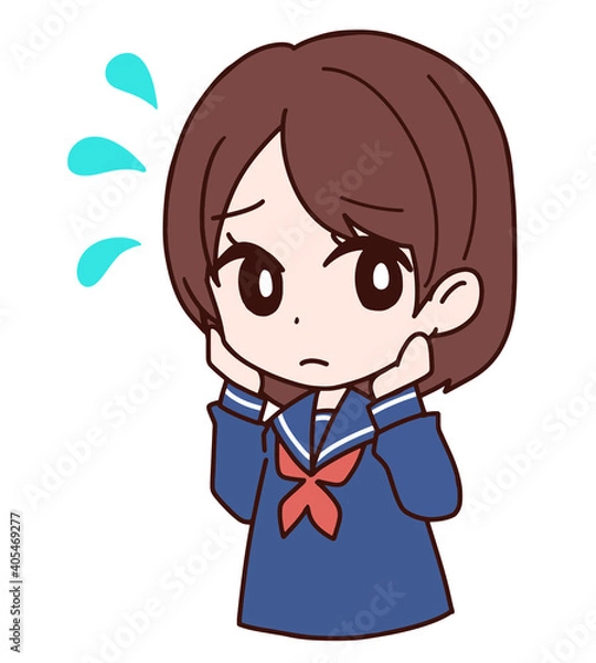 Fototapeta 女子高生　不安