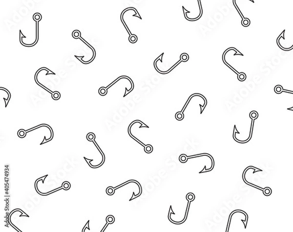 Fototapeta fishing hook pattern- vector illustration