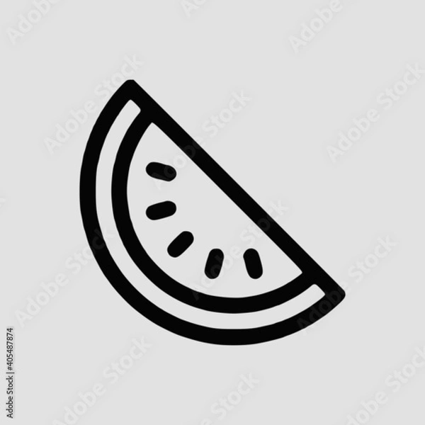 Obraz illustration of a slice of a watermelon