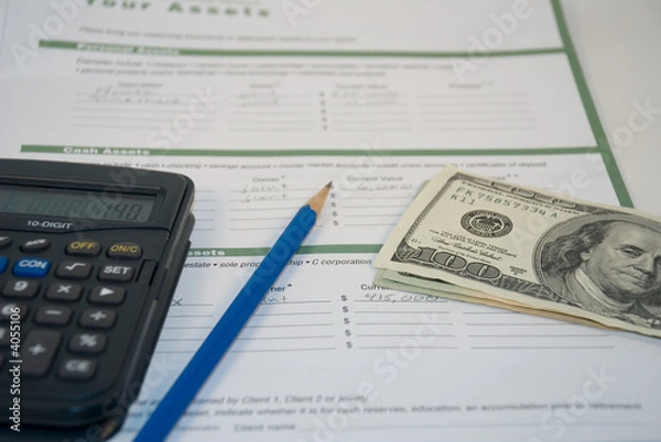 Fototapeta Making a financial plan