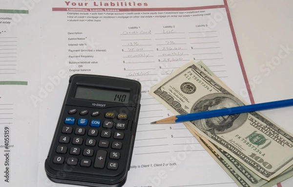 Fototapeta Making a financial plan