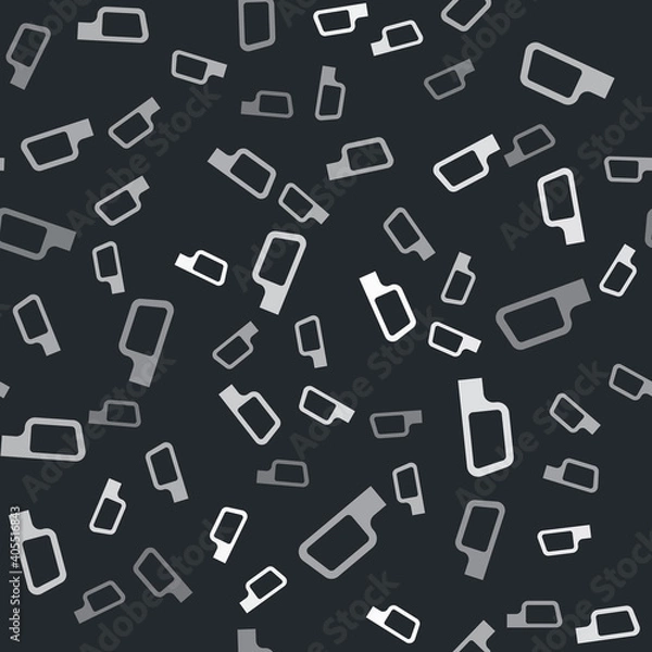 Fototapeta Grey Car mirror icon isolated seamless pattern on black background. Vector.