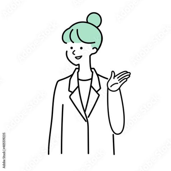 Fototapeta 案内する医者のイラスト