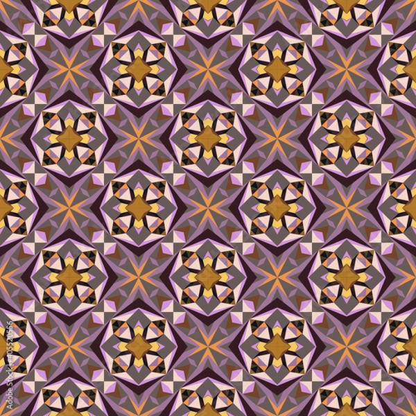 Fototapeta Geometric seamless pattern, ornament, abstract colorful background, fashion print, vector texture.