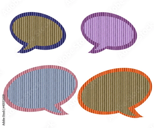 Obraz Textured paper speech bubbles