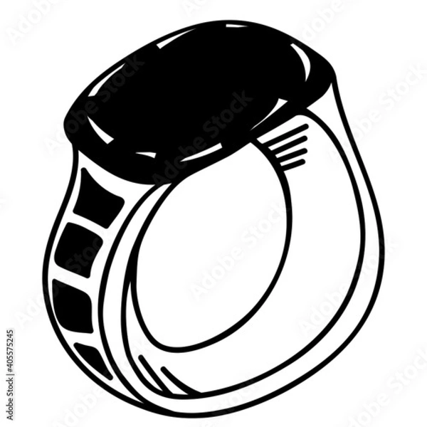 Obraz Icon close-up ring with stone vector.