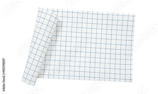 Fototapeta Kitchen towel, napkin isolated. Top view mockup