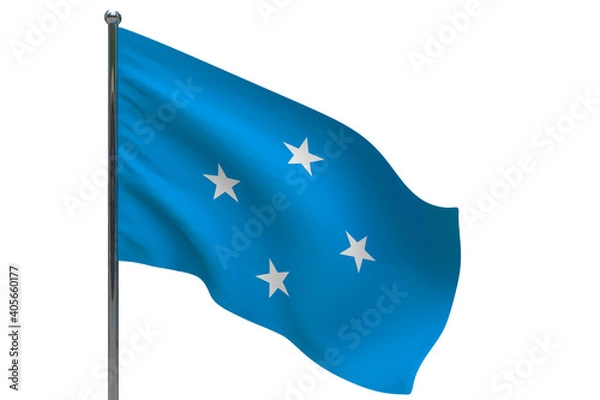 Fototapeta Micronesia flag on pole icon