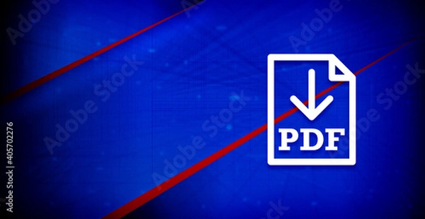 Fototapeta PDF document download icon elegant architecture design blue banner illustration