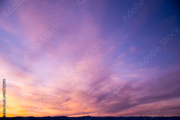 Obraz Sunset sky with colorful clouds, wallpaper, background, texture
