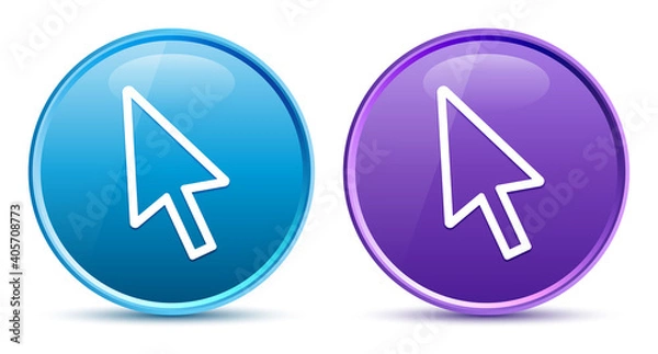 Fototapeta Cursor icon sleek soft round button set illustration
