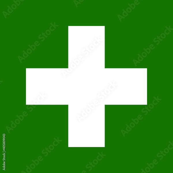 Obraz First aid sign symbol vector green white