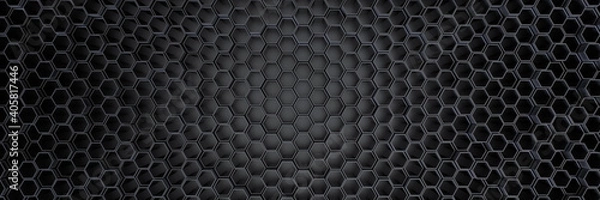 Fototapeta Background of hexagons. Geometric structure of honeycombs. 3D visualization