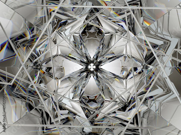 Obraz Gemstone or diamond texture closeup and kaleidoscope