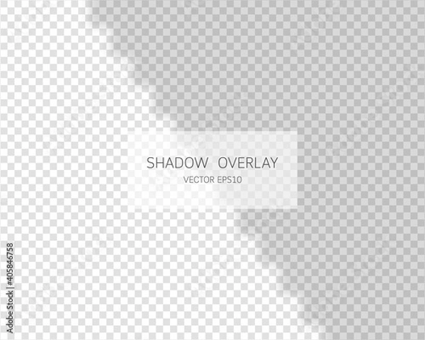 Obraz Shadow overlay effect. Natural shadows from window isolated on transparent background. Vector illustration. 