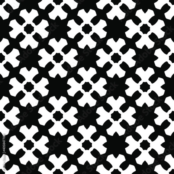 Fototapeta Black and white texture. Abstract seamless geometric pattern.
