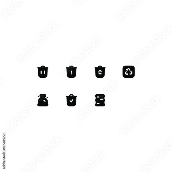 Fototapeta Waste Icon Set (Glyph)