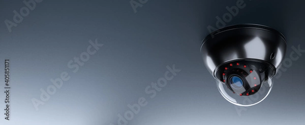 Fototapeta Security CCTV camera or Surveillance System. 3D Render