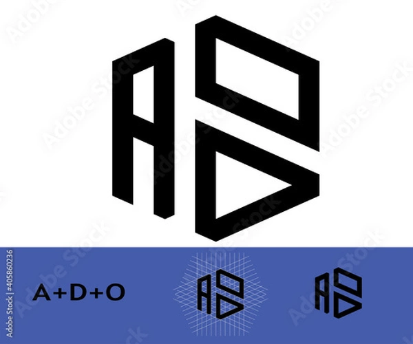 Fototapeta A+D+O logo design concept