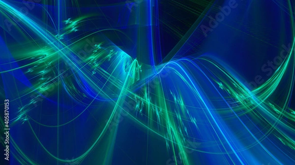 Fototapeta Abstract digital technology background. Dynamic lines composition. Detailed generative fractal graphics.