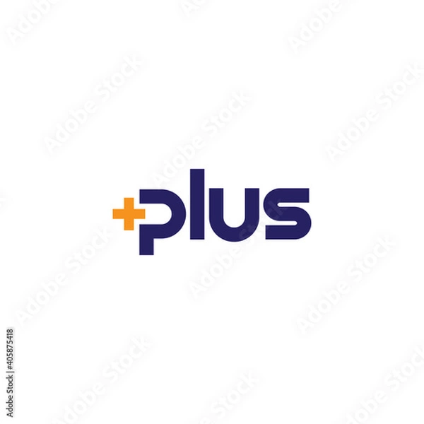 Obraz Plus sign and plus sign. Vector typographic logo