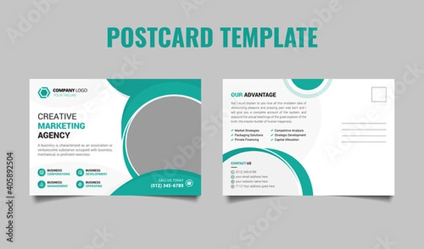 Obraz Creative marketing business postcard template