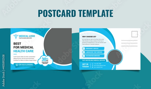 Obraz Medical health care postcard template design