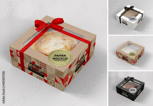 Obraz Zwróć makieta z pudełka na ciasto