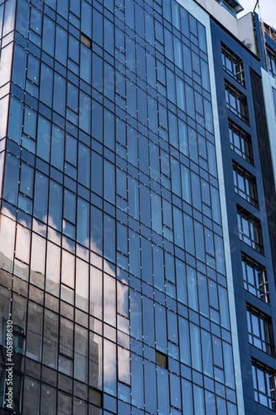 Fototapeta Modern Glass Building Architecture. Modern building, with structural lines