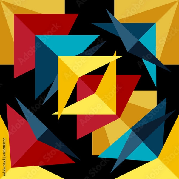 Fototapeta geometric abstract background, poster design, simple shapes in complex