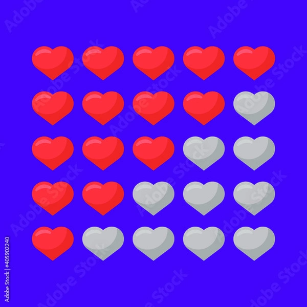 Fototapeta Rating heart concept.Colored flat vector icon.design for web UI, mobile upp, banner, poster.Vector illustration.