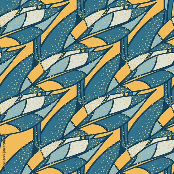 Fototapeta abstract geometric pattern in blue orange tones