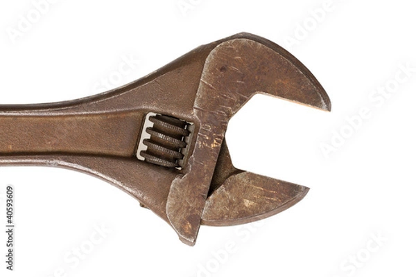Fototapeta An old rusty vector wrench