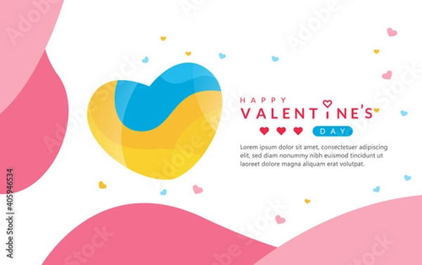 Fototapeta Valentine's day background design with heart, Vector Illustration