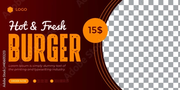 Obraz Food social media banner post design template