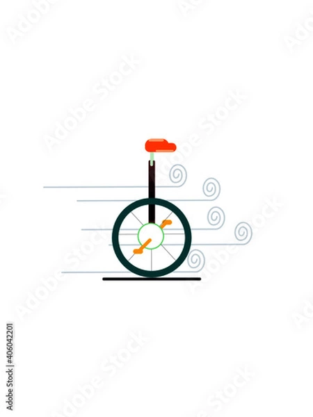 Obraz One Wheel Circus Cycle Illustration Design