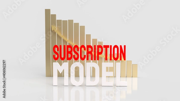 Fototapeta The  subscription model word for business content 3d rendering